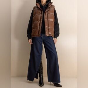 Aritzia Brown Puffer Vest